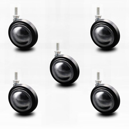 Service Caster 3 Inch Bright Chrome Soft Tread Ball Caster -5/16 Inch Threaded Stem, 5PK SCC-TS01S30-DCR-BC-5161878-5